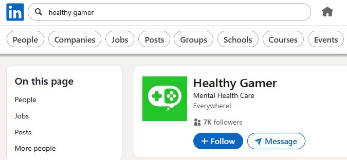 LinkedIn company search