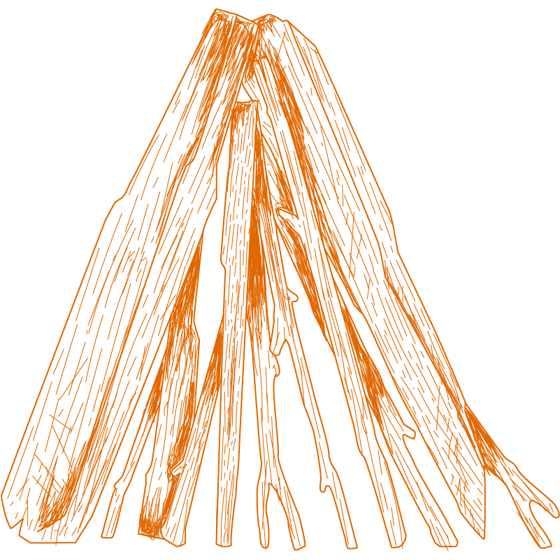 Hand-drawn mountain illustration